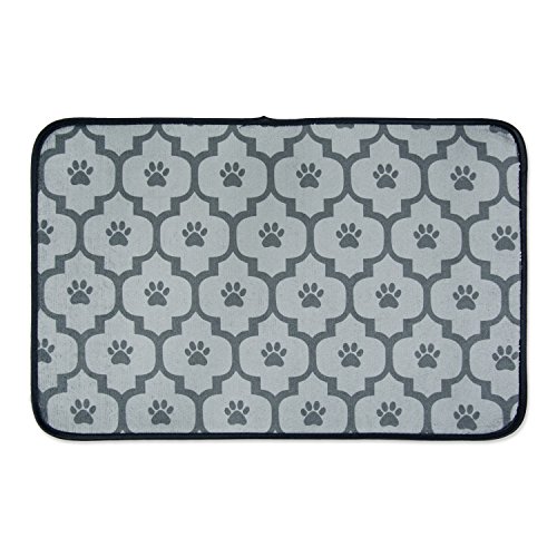 Bone Dry Machine Washable, Ultra Absorbent Pet Mat, 12x18, Gray Lattice