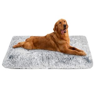 Dog Bed Crate Pad, Dog beds for Large Dogs, Plush Soft Pet Beds, Washable Anti-Slip Dog Crate Bed for Large Medium Small Dogs and Cats,Dog Mats for Sleeping ， Fluffy Kennel Pad