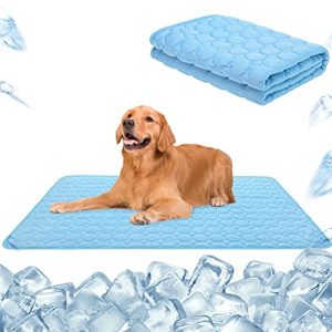 HOMIMP Upgraded Dog Self Cooling Mat for Small Medium Large Dogs, Ice Silk Soft Absorbent Non-Slip Cool Mat Machine Washable Summer Reusable Training Pad for Cat Puppy Kennel Crate Bed