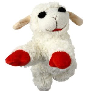 Multipet Plush Dog Toy, Lambchop, 10", White/Tan